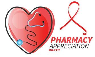 Pharmacy Appreciation Month. background, banner, card, poster, template. Vector illustration.