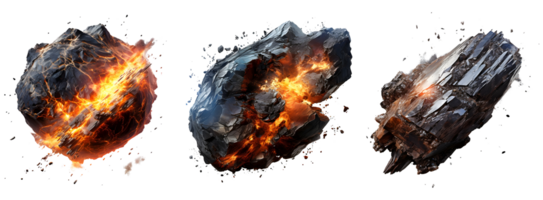 AI generated Fiery Meteors Exploding and Falling png