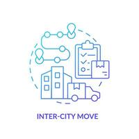 2D inter city move gradient icon representing moving service, simple isolated vector, thin line illustration. vector