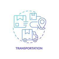 2D transportation gradient icon representing moving service, simple isolated vector, thin line illustration. vector
