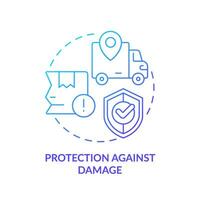 2D protection against damage gradient icon representing moving service, simple isolated vector, thin line illustration. vector