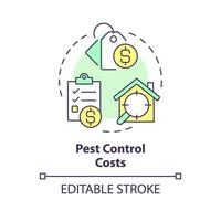 2D editable multicolor pest control costs icon, simple isolated vector, integrated pest management thin line illustration. vector