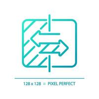 2D pixel perfect blue gradient choice icon, isolated vector, thin line illustration representing comparisons. vector