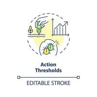 2D editable multicolor action thresholds icon, simple isolated vector, integrated pest management thin line illustration. vector