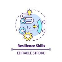 2D editable multicolor icon resilience skills concept, isolated vector, mindful entrepreneurship thin line illustration. vector