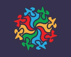 Professional  vector logo with abstract shapes flower colorful logo