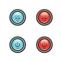 Illuminated start and stop buttons. ready to use for your project needs vector