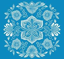 Floral Pattern on blue background vector