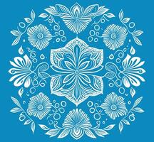 floral modelo en azul antecedentes vector