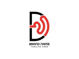 D letter logo modern wi-fi dletter logo 3d  business brand logo vector