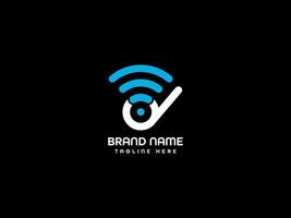 re letra logo moderno Wifi dletter logo 3d negocio marca logo vector