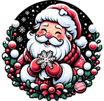 AI generated Santa Claus Christmas Clipart illustrations for prints, t-shirt, posters, Mugs and use commercial png
