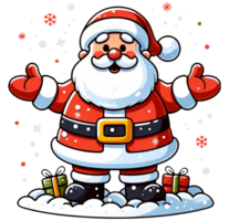 AI generated Santa Claus smiling Christmas Clipart illustrations for prints, t-shirt, posters, Mugs and use commercial png