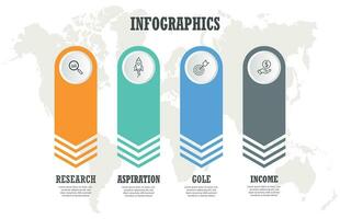 negocio infografía. cronograma con 4 4 pasos, opciones vector modelo.