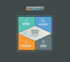 rectangle for infographics with 4 steps, and sections. vector