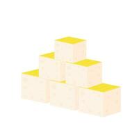 Yellow tofu vector. Tofu on white background. vector