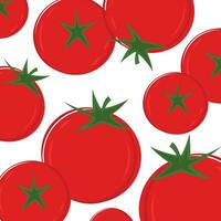 Tomato on white background. Vector illustration of fresh tomato.