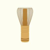 Matcha whisk vector. Matcha whisk on pastel background. vector