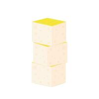 Yellow tofu vector. Tofu on white background. vector