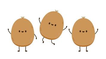 Potato character design. Potato vector. Potato cartoon on white background. vector