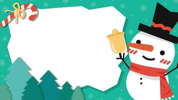 Christmas label vector. free space for text. sale card. Snow man character design. vector