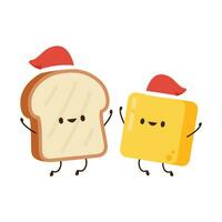 Bread and Butter character design. bread vector. vector