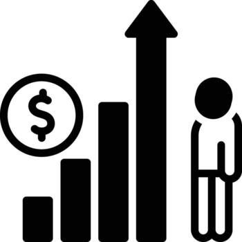 Solid icon for gain vector