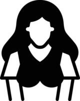 Solid icon for babes vector