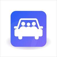 Ride sharing icon button, car sharing icon concept on white background vector