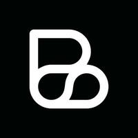 initial letter B infinity modern linked circle round minimalist design template, suitable for your company vector