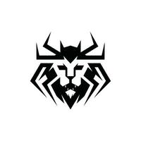 animal león con araña geométrico logo diseño, aislado en blanco antecedentes vector