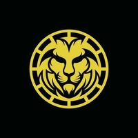 Coin logo with a Lion Face luxury modern logo circle, suitable for your company vector