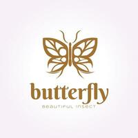 simple butterfly logo icon vintage design, illustration of beauty insect vector