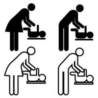 baby changing station icon and symbol vector