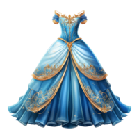 ai generiert Prinzessin Kleid isoliert auf transparent Hintergrund png