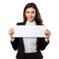 AI generated Businessman holding placard png isolated on transparent background