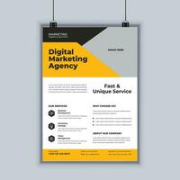 Digital marketing agency business flyer design vector template