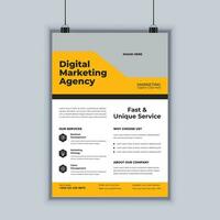 Digital marketing agency business flyer design vector template