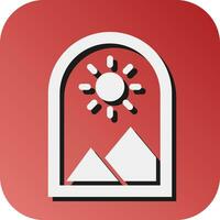 Mountain View Vector Glyph Gradient Background Icon For Personal And Commercial Use.
