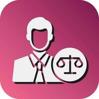 Legal Advisor Vector Glyph Gradient Background Icon For Personal And Commercial Use.