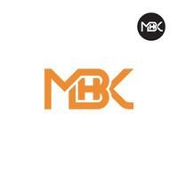 letra mbk monograma logo diseño vector