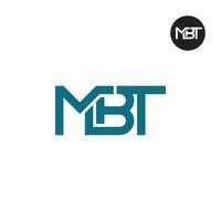 letra mbt monograma logo diseño vector