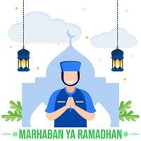 Illustration vector graphic cartoon character of ramadhan