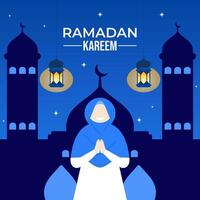 Illustration vector graphic cartoon character of ramadhan