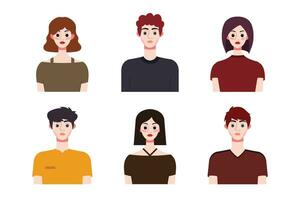 Set collection of people avatar design. Characters for social media and networking, website, app design, development, user profile, and user profile icons. Vector illustration.