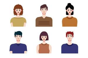 conjunto colección de personas avatar diseño. caracteres para social medios de comunicación y redes, sitio web, aplicación diseño, desarrollo, usuario perfil, y usuario perfil iconos vector ilustración.