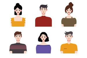 Set collection of people avatar design. Characters for social media and networking, website, app design, development, user profile, and user profile icons. Vector illustration.