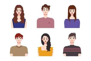 Set collection of people avatar design. Characters for social media and networking, website, app design, development, user profile, and user profile icons. Vector illustration.