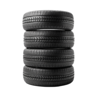 AI generated Tires stacked up isolated on transparent background png