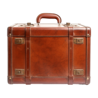 AI generated Large travel bag suitcase with wheels and handle isolated on transparent background png